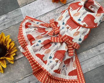 Orange Elephant dog dress/ Summer Dog Dress/ Birthday Dog Dress/ Wedding Dog Dress/Fall Dog Dress/Party Dog Dress