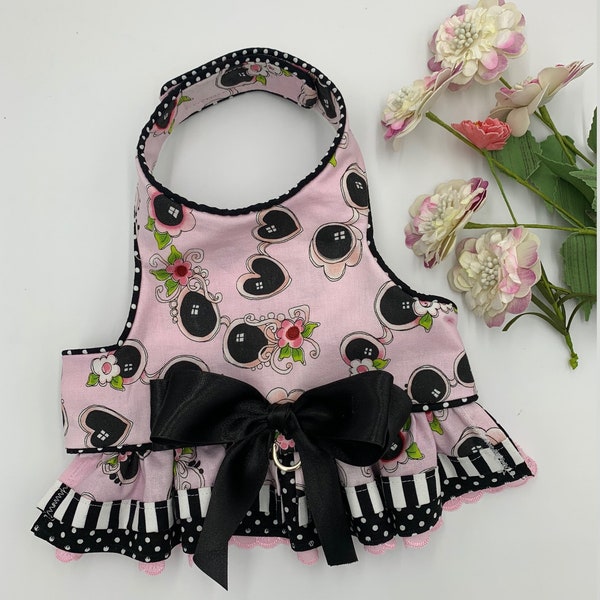 Pink Spring Sunglasses Dog Harness/ Summer Dog Harness/ Birthday Dog Dress/Special Occasion  dress