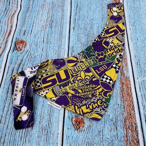 LSU Dog Bandana: Purple & Gold Louisiana State Pet Bandana