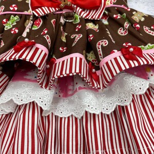 Christmas Dog dress/Holiday Dog Dress/Ginger breadman Dog Dress/Special Occasion Dog Dress image 2