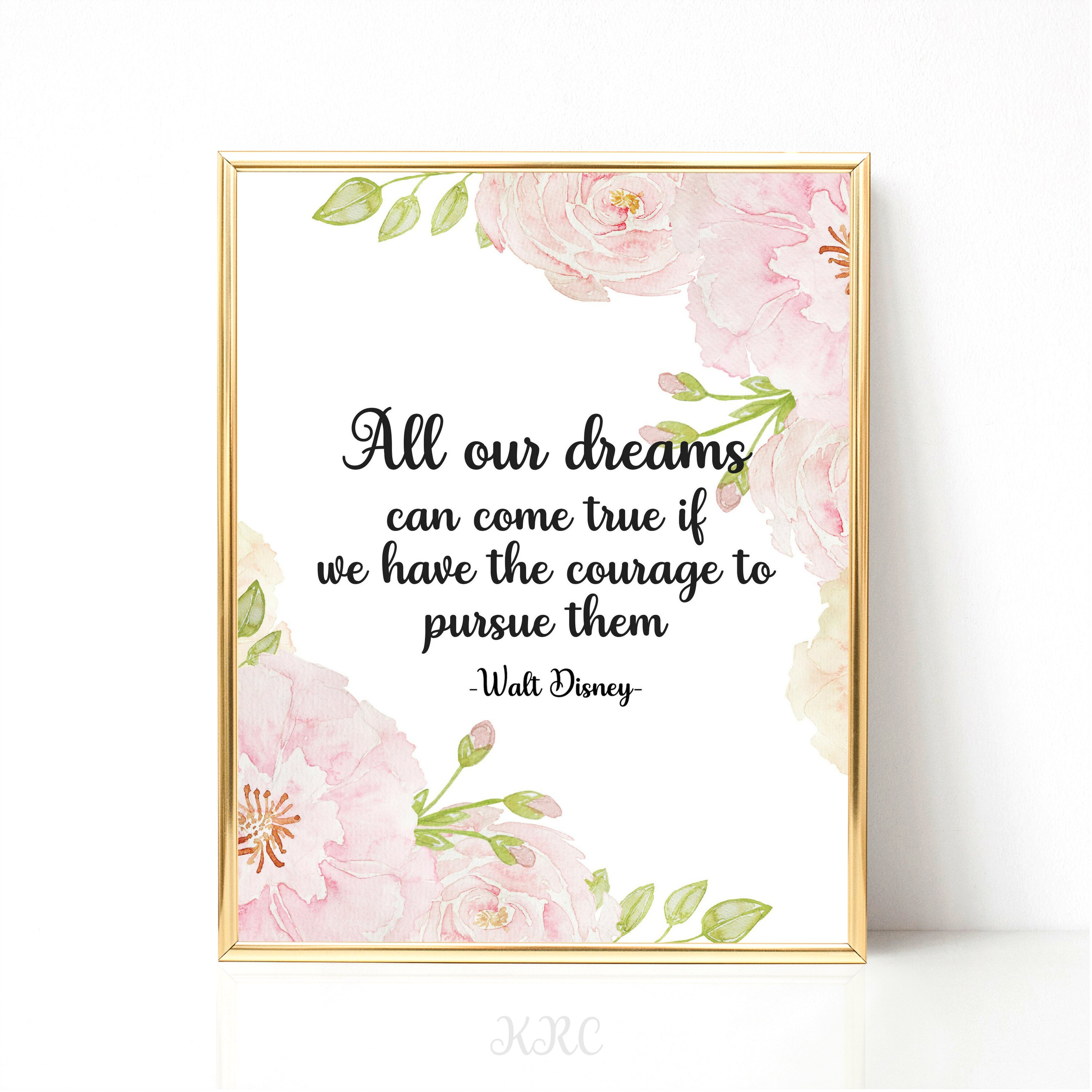 All Our Dreams Can Come True Wall Art Disney Quotes Print Wall Etsy