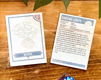 DnD 2024 5.5e ~ Level 0-9 Wizard Spells, Dungeons And Dragons Gift, Game Night Gift, Nerd Gift, DnD Beginner Friendly Gift, Spell Cards