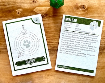 DnD Ranger Spell Cards, 2024 Dungeons And Dragons Spells, Gamer Boyfriend Gift, D&D Beginner Friendly Gift, DND Boardgame ~ Level 0-9
