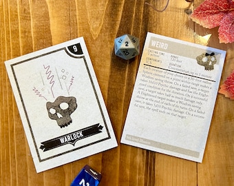 Warlock Spell Cards, DnD 2024 Spells, 5.5e Warlock Spell Deck, DnD Gifts For Him, Dungeons And Dragons Spells, Geeky Board Game ~ Level 0-9