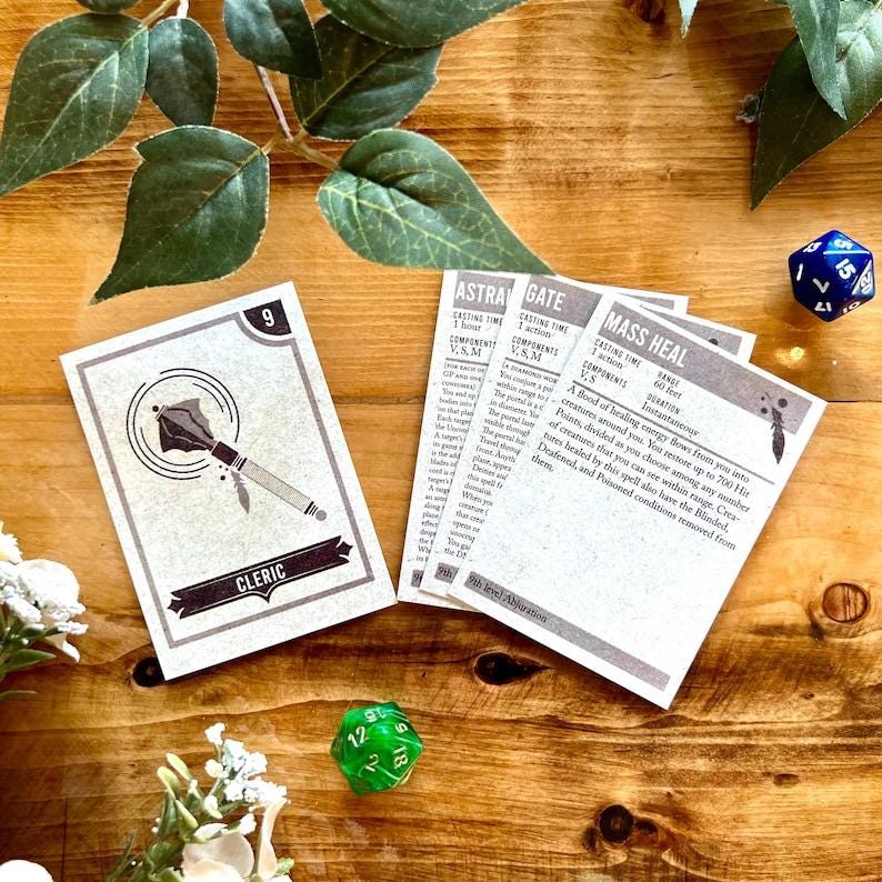 DnD-trollformelkort, Trollkarls-trollformelkort 2024 5.5e, Dungeons And Dragons-tillbehör, Fysiska DnD-kort, Trollkarls-trollformelreferens ~ Nivå 0-9 bild 10