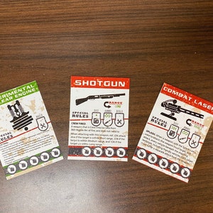 Gaslands Weapons and Upgrade  Cards - Complete Set- 48 cards