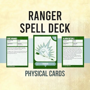 DnD レンジャースペルカード、ダンジョンズ＆ドラゴンズスペルカード、DnD スペルカード、DnD アクセサリー、ゲーマーの彼氏へのギフト、物理カード ~ レベル 0-5