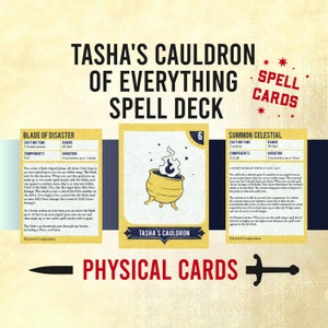Cartas de Magia do Caldeirão de Tudo da Tasha, Cartas de Magia de D&D, Baralho de Cartas de Dungeons and Dragons, Cartas de Referência Compatíveis com 5e, Níveis 0-9