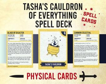 Tasha&#39;s Cauldron Of Everything Spell Cards, DnD Spell Cards, Dungeons And Dragons Card Deck, 5e Compatible Reference Cards, Level 0-9