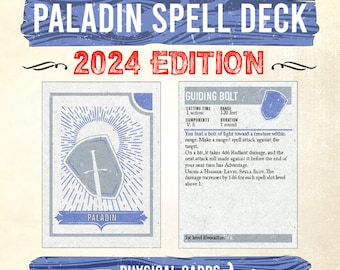 パラディン呪文カード 2024 5.5e、ダンジョンズ＆ドラゴンズ クラス呪文カード、D&D パラディン、DnD 第5版カード、初心者向け ～ レベル0～9