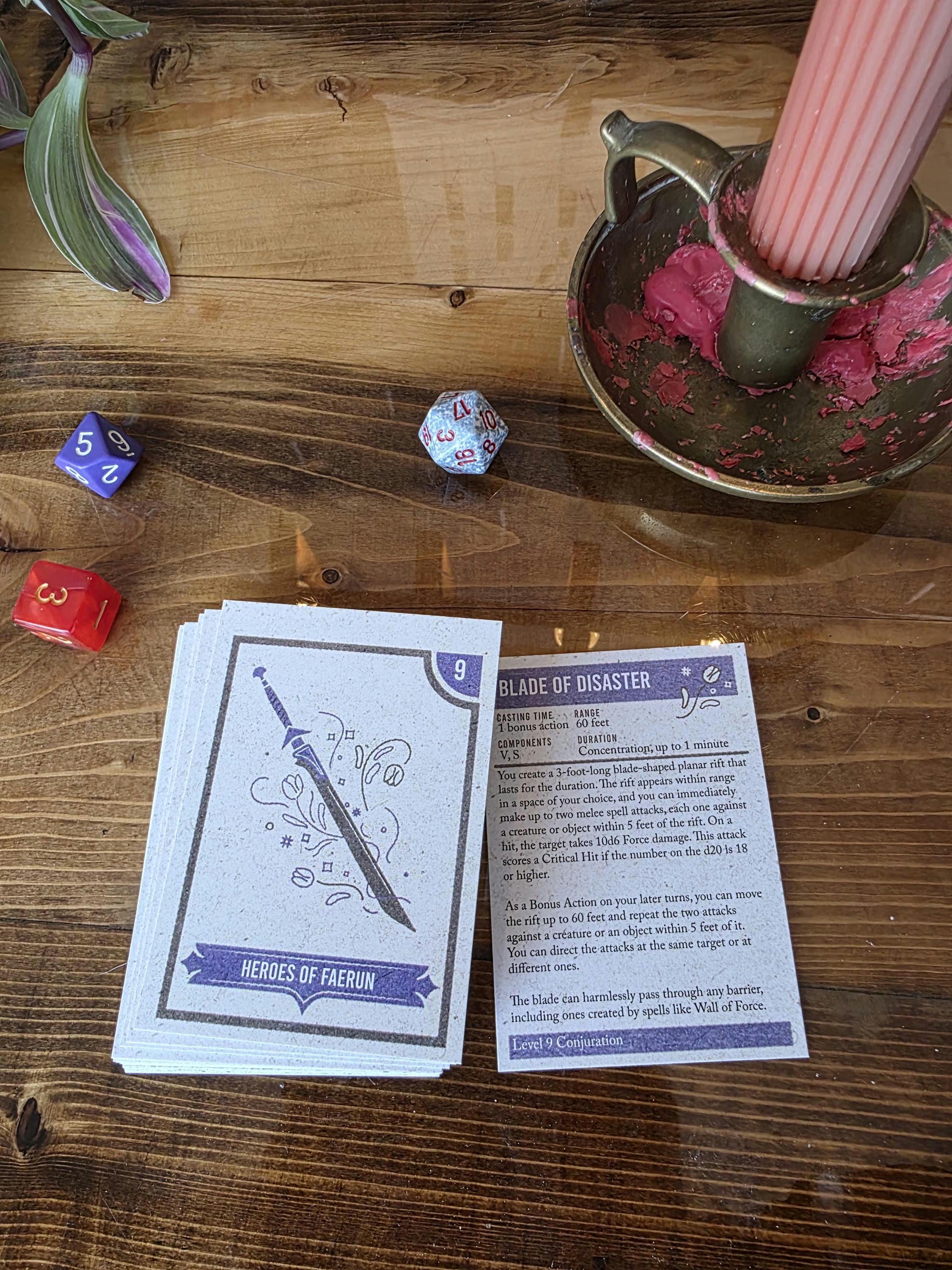 Heroes of Faerun Spell Cards for Dnd 5e ~ Level 0-9 Spell Reference ...