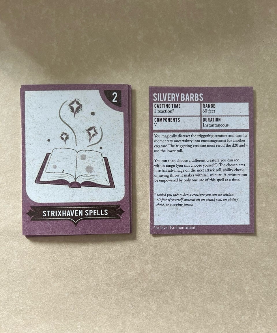 Dungeons and Dragons Strixhaven Spells 5x Etsy