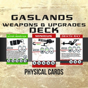 Armes Gaslands et jeu d'améliorations, 48 cartes Gaslands, Accessoires de ravitaillement Gaslands, Aide de jeu de société, Essentiels Gaslands, Jeu de table