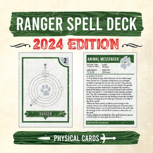 2024 DnD-spreukkaarten, Ranger-spreukkaarten, Dungeons And Dragons-accessoires, 5.5e Ranger-spreukkaart, cadeau gamer-vriendje ~ niveau 0-9