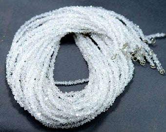 Strand 16 Inch Long Double Terminated Water Clear Clean Diamond Quartz Strand 5mm 12 mm Crystals Sizes