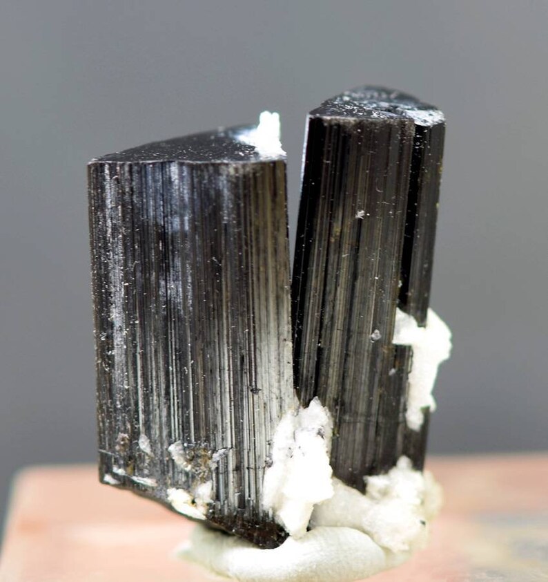 24 Grams  Schorl Tourmaline with Albite Specimen From Skardu image 2