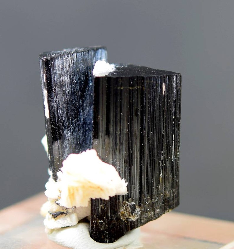 24 Grams  Schorl Tourmaline with Albite Specimen From Skardu image 5