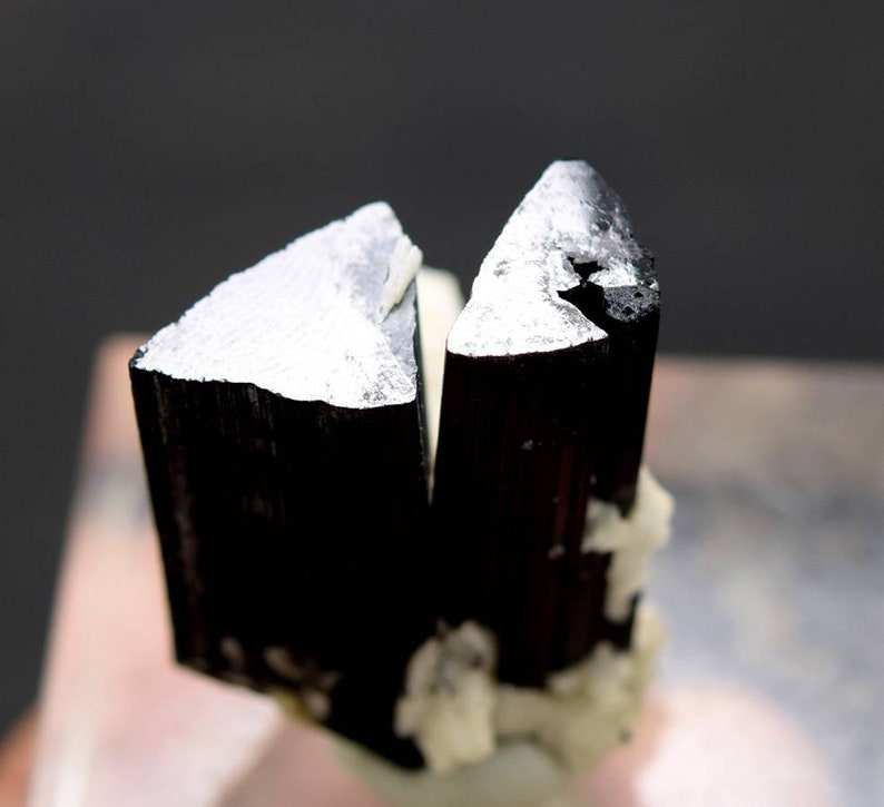 24 Grams  Schorl Tourmaline with Albite Specimen From Skardu image 3