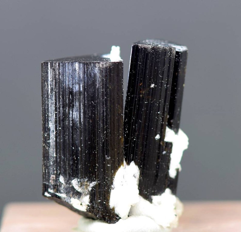 24 Grams  Schorl Tourmaline with Albite Specimen From Skardu image 4