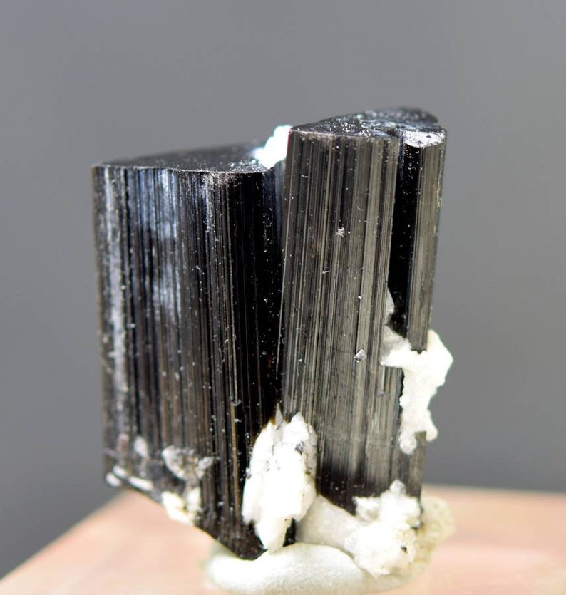24 Grams  Schorl Tourmaline with Albite Specimen From Skardu image 1