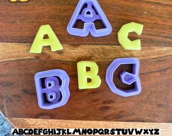 Super Mario Font Alpahbet Fondant Cutter | A - Z | 3D Printed Cookie Cutter - Fondant - Icing - Kitchen - Embosser