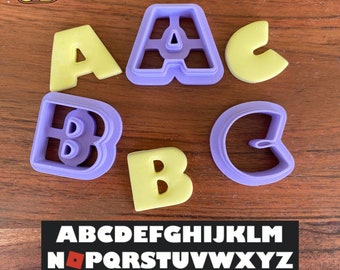 ROBLOX Font Alpahbet Fondant Cutter | A - Z |  - 3D Printed Cookie Cutter - Fondant - Icing - Kitchen - Embosser