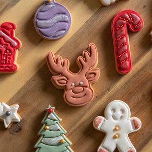 Christmas Cookie Cutter and Stamp - 3D Printed Cookie Cutter - Fondant - Icing - Kitchen - Embosser