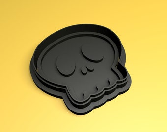 Cute Skull Cookie Cutter and Stamp - Fondant Tool