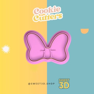 Disney Minnie Mouse Bow Cookie Cutter and Stamp - 3D Printed Cookie ...