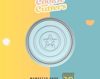 Captain America's Shield Cookie Cutter Set  - 3D Printed Cookie Cutter - Fondant - Icing - Kitchen - Embosser