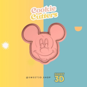 Disney Mickey Mouse Cookie Cutter and Stamp - 3D Printed Cookie Cutter - Fondant - Icing - Kitchen - Embosser