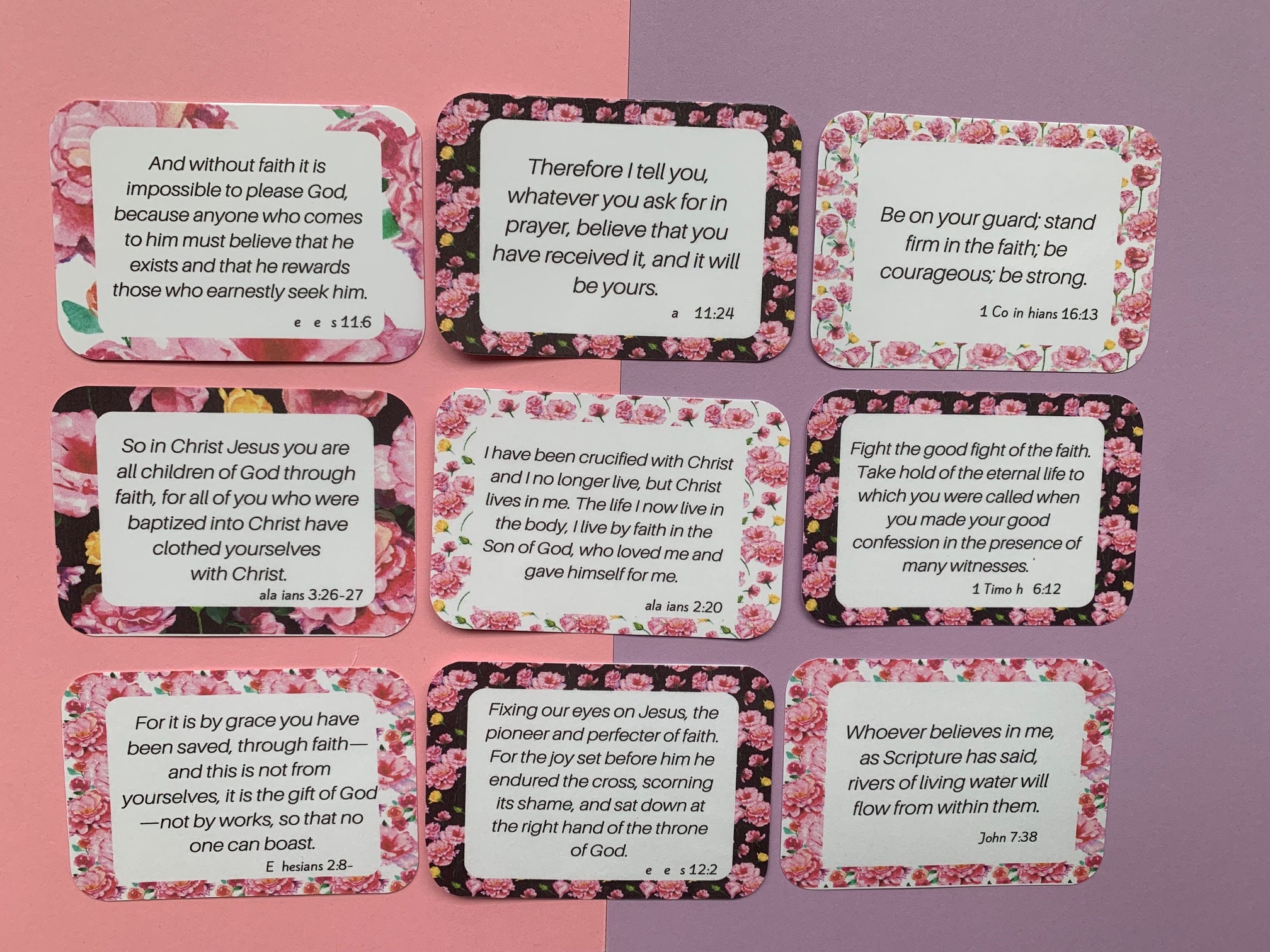 Set of 9 Scripture Cards on Unshakeable Faith