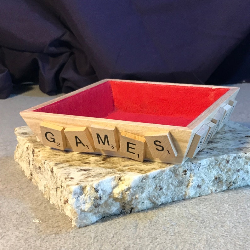 Game Scrabble Tiles Small Dice Rolling Tray Etsy