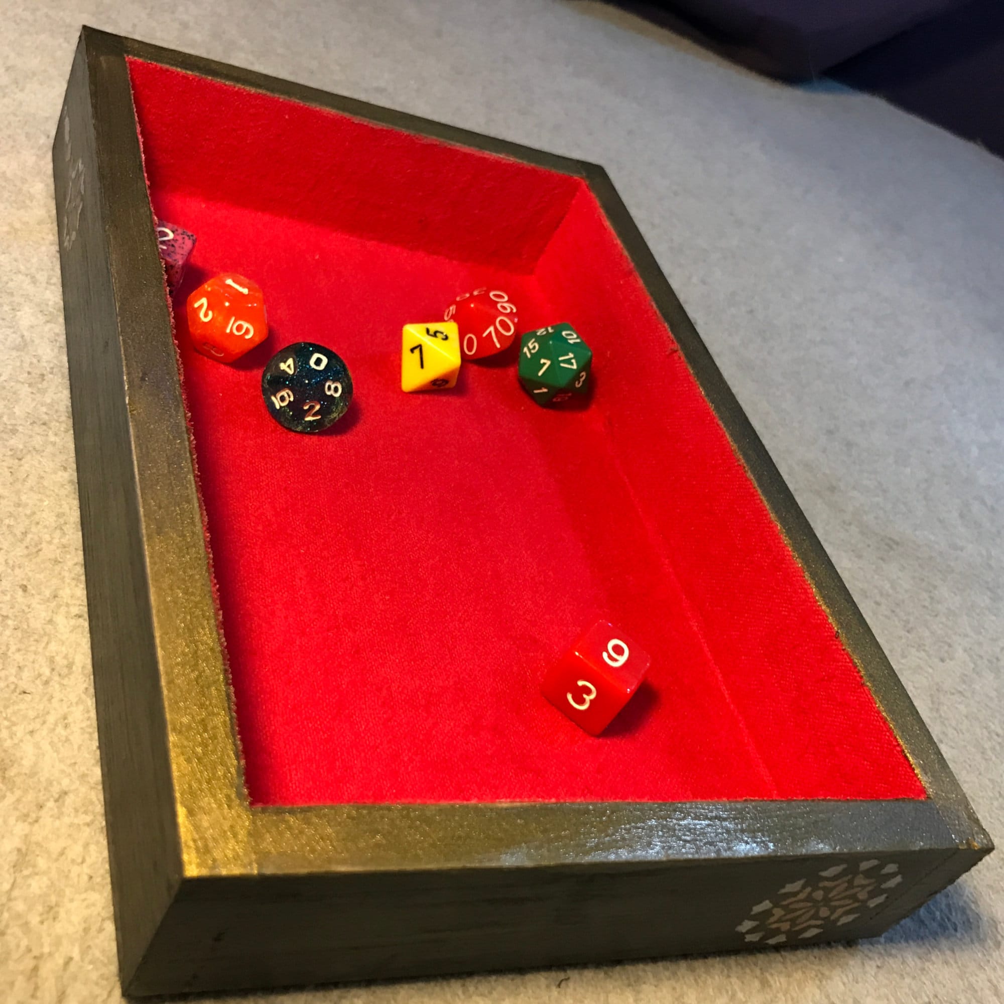Black Gilded Large Dice Rolling Tray Etsy