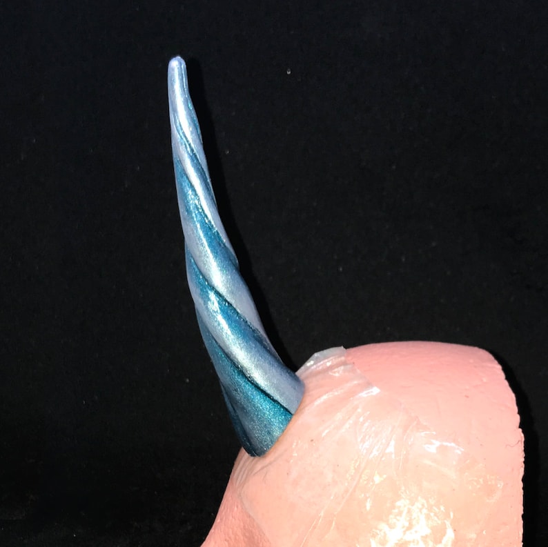 Blue and Silver Art Deco Unicorn Horn Ultra-Lightweight LATEX-FREE