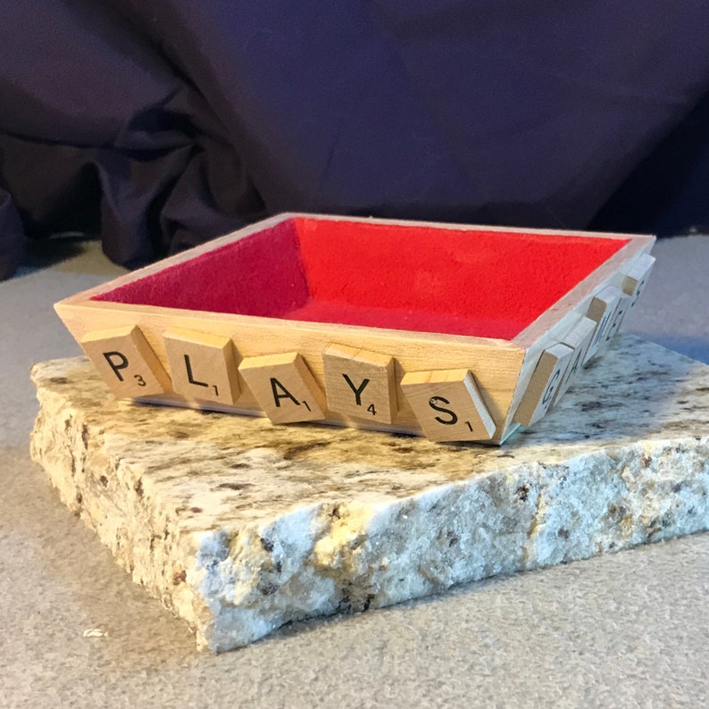 Game Scrabble Tiles Small Dice Rolling Tray Etsy