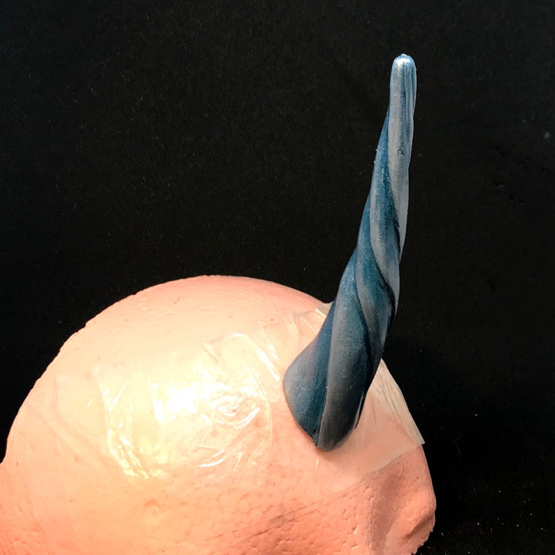 Blue and Silver Art Deco Unicorn Horn Ultra-Lightweight LATEX-FREE