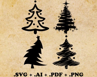 Christmas Tree svg, ai, pdf, png Christmas Clipart Christmas Svg Silhouette Files Cut Png File Christmas Tree vector Christmas cut file svg
