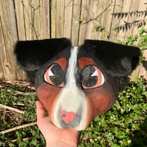 Floppy Ear Puppy Mask!- brown, black, and white
