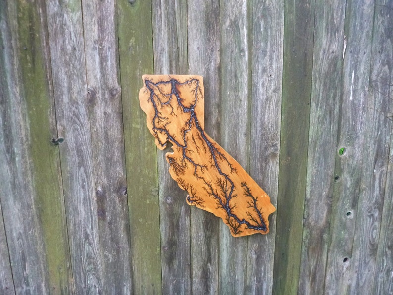 California Wood Burning Art, Lichtenberg, Fractal Burn Etsy