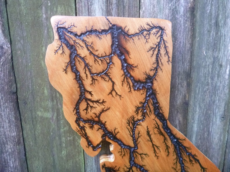 California Wood Burning Art, Lichtenberg, Fractal Burn Etsy