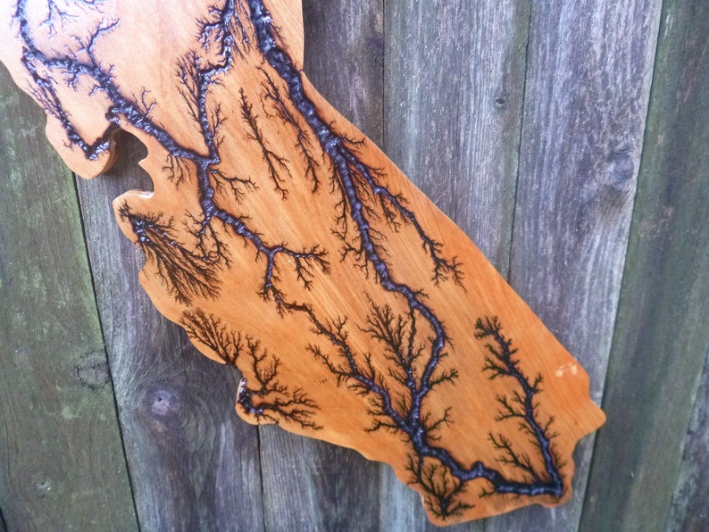 California Wood Burning Art, Lichtenberg, Fractal Burn Etsy