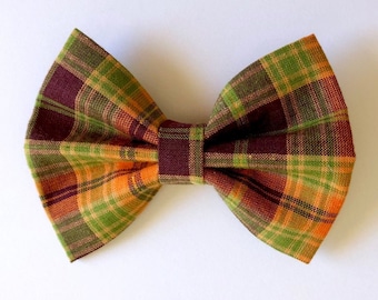 Fall Plaid Bow Tie, Plaid Bow Tie, Autumn Dog Bow Tie, Halloween Bow Tie, Dog Bow Tie, Sailor Bow, Plaid Dog Bow Tie