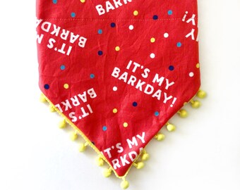 Barkday Dog Bandana, Dog Birthday Bandana, Gotcha Day Bandana, Birthday Dog Accessories, Dog Bandana ( Tie, Snap, Over the Collar)