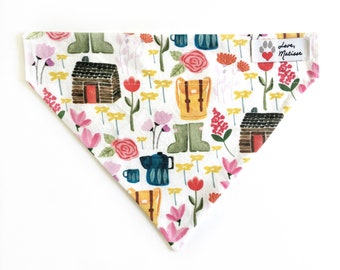 Floral Camping Dog Bandana: Hiking Pup Scarf