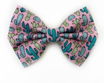 Cactus Bow Tie, Dog Sailor Bow, Southwestern Bow Tie, Pink Bow, Dog Headband Bow, Cat Collar Bow, Southwest Dog Bow