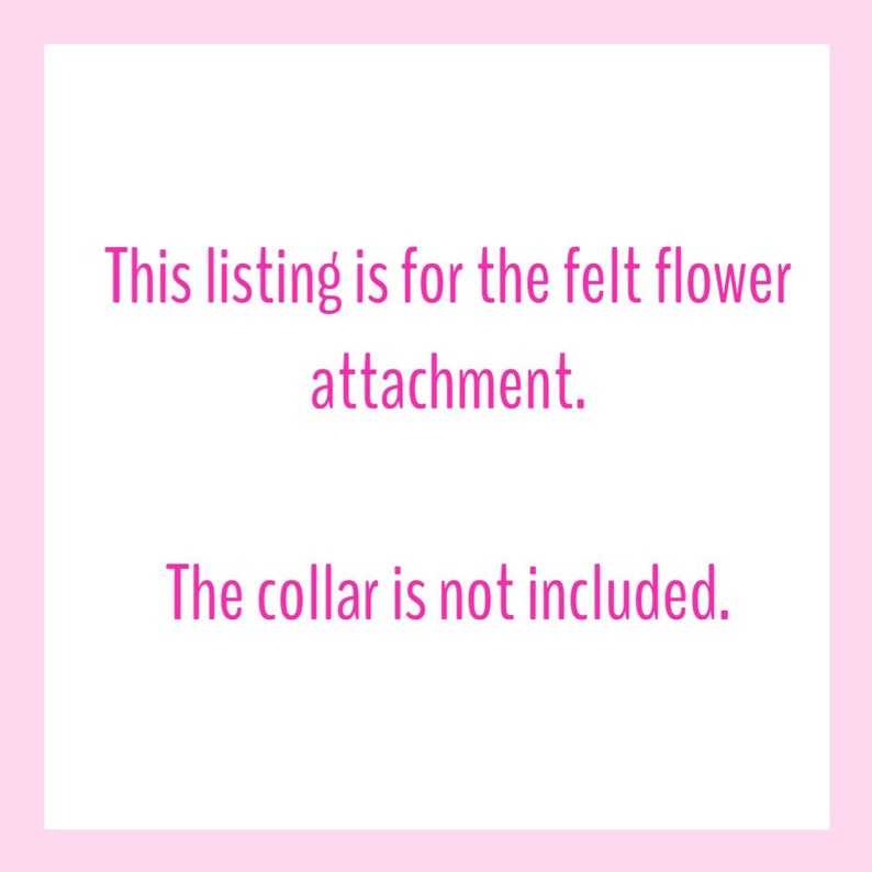 Puede incluir: Imagen rosa y blanca con texto: "Este anuncio es para el accesorio de flores de fieltro. El collar no est&aacute; incluido."