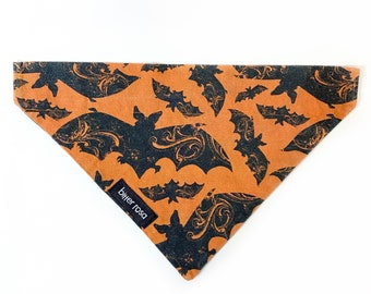 Gothic Bats Halloween Dog Bandana - Over The Collar Pet Scarf