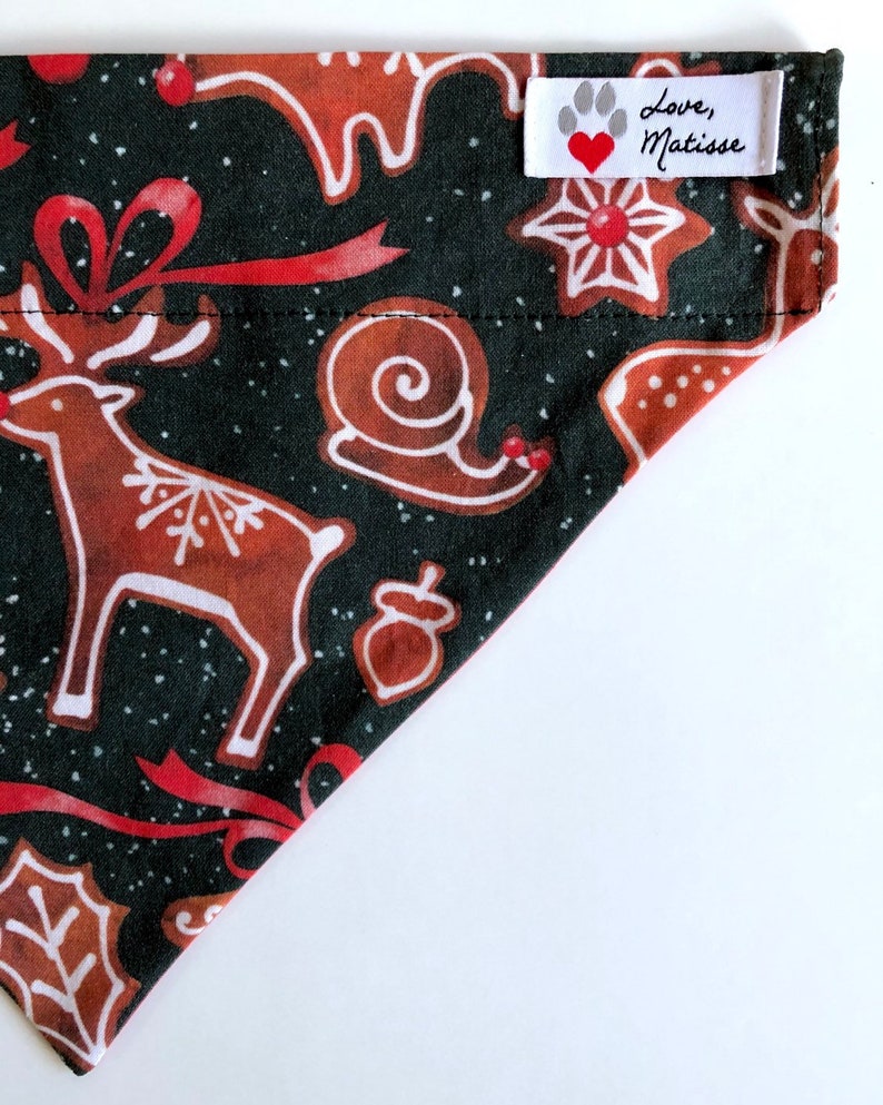 Xmas Cookie Bandana Winter Dog Bandana Holiday Bandana Reindeer Dog Bandana Holiday Dog Bandana Christmas Bandana Xmas Dog Bandana