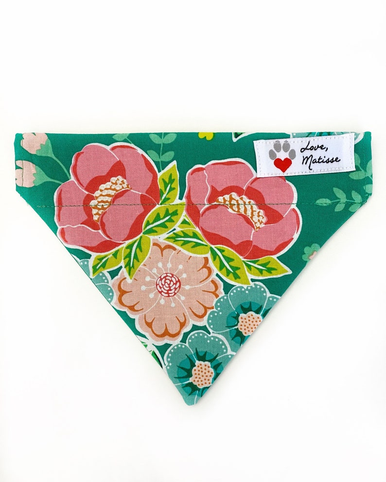 Easter Floral Dog Bandana Flower Bandana For Dog Spring Dog Bandana Green Floral Spring Bandana